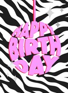 verjaardag kaart hip happy birthday pink balloon